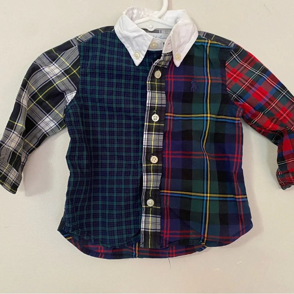 Ralph Lauren Long Sleeve Madras Tartan Button Down Shirt
